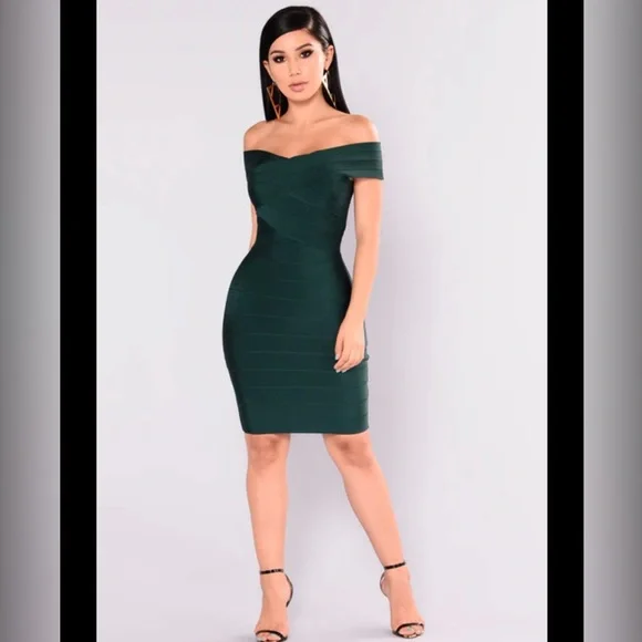 Fashion nova hunter green dress online